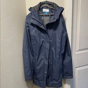 Columbia Women's Dark Blue Hooded rain parka